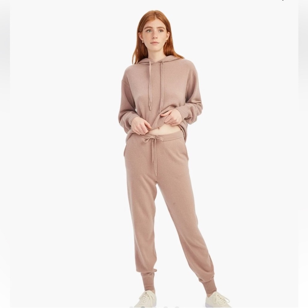 Nadaam Cashmere Cotton Jogger Camel Pants Medium NEW